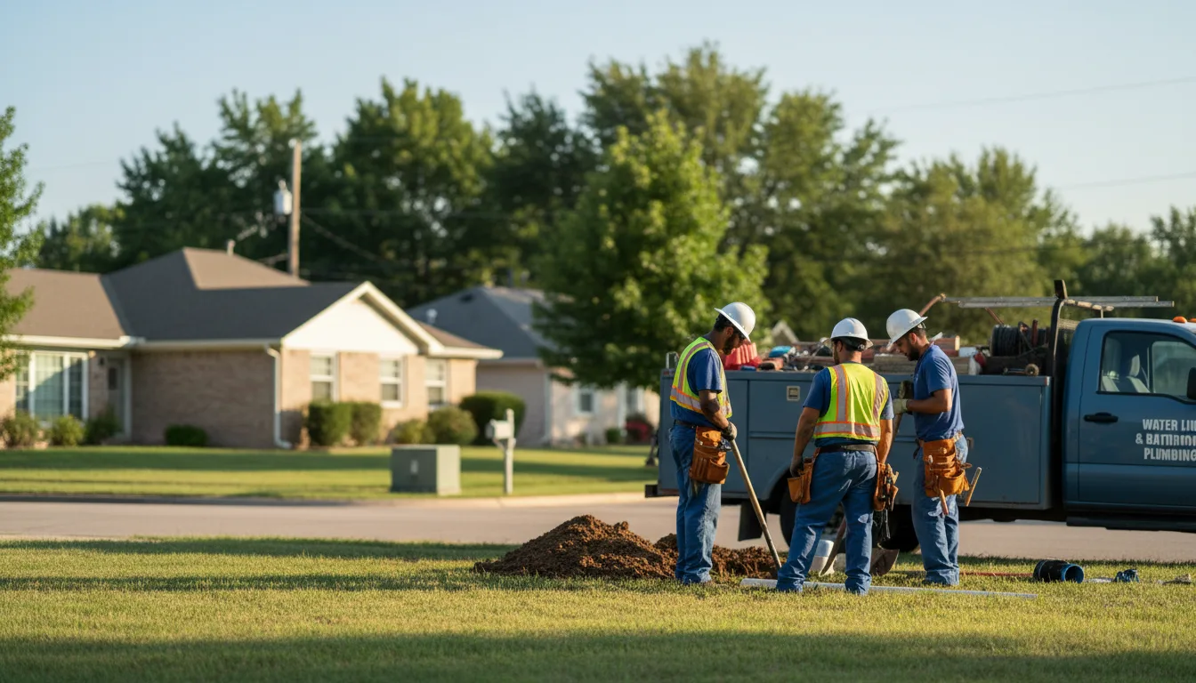 Residential water line and bathroom plumbing service in Richland, IA